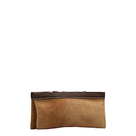 Loewe-Suede & Leather Pouch-Brown