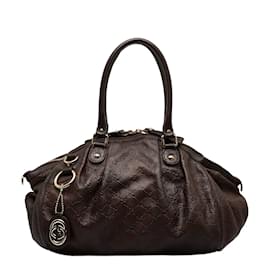 Gucci-Guccissima Leather Sukey Shoulder Bag 223974-Brown