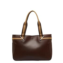 Gucci-Bolso de mano de cuero 002 1135-Castaño