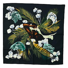 Hermès-Carré Turbans des Reines Foulard en Soie-Noir