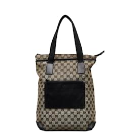 Gucci-GG Canvas Tote Bag 019 0401-Braun