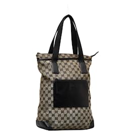 Gucci-GG Canvas Tote Bag 019 0401-Braun