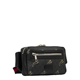 Gucci-Gucci GG Supreme Tiger Belt Bag Canvas Belt Bag 474298 in Good condition-Black
