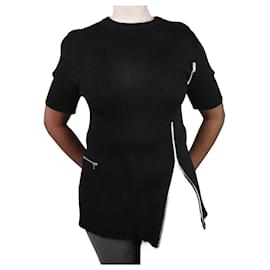 Céline-Top de punto negro de manga corta - talla L-Negro