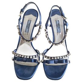 Prada Blue Cloth Sandals Blue