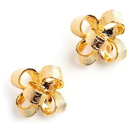 Kenneth Jay Lane-Bow earrings-Golden