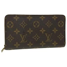 Louis Vuitton-LOUIS VUITTON Cartera larga con cremallera Monogram Porte Monnaie M61727 LV Auth 52148-Monograma