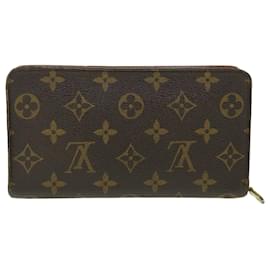Louis Vuitton-LOUIS VUITTON Monogram Porte Monnaie Zip Long Wallet M61727 Auth LV 52148-Monogramme