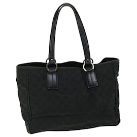 Gucci-GUCCI GG Canvas Hand Bag Black 113017 auth 52250-Black