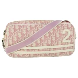 Christian Dior-Christian Dior Trotter Canvas Shoulder Bag Pink Auth 52491-Pink