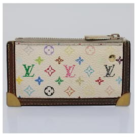 Louis Vuitton-LOUIS VUITTON Monogram Multicolor Pochette Cles Geldbörse Weiß M92655 Auth 51383-Weiß