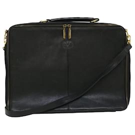 Valentino-VALENTINO Shoulder Bag Leather 2Set Black Auth bs7631-Black