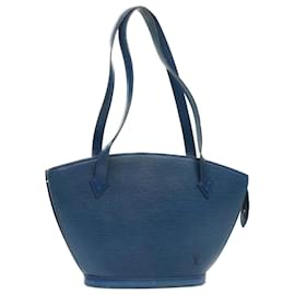 Louis Vuitton-LOUIS VUITTON Epi Saint Jacques Poignees Long Hand Bag Blue M52265 LV Auth 52208-Blue