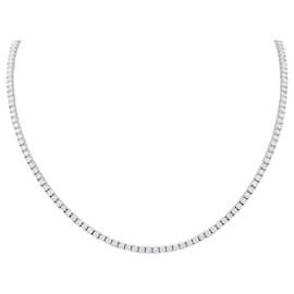 inconnue-White gold river necklace, diamants.-Other