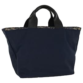 Burberry-BURBERRY Blue Label Tote Bag Nylon Navy Auth cl703-Navy blue