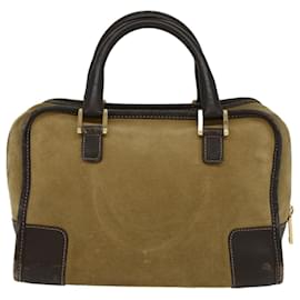 Loewe-LOEWE Hand Bag Suede Leather Beige Auth ep1440-Beige