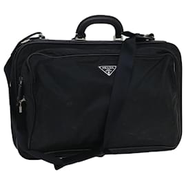 Prada-PRADA Boston Bag Nylon Black Auth 52023-Black