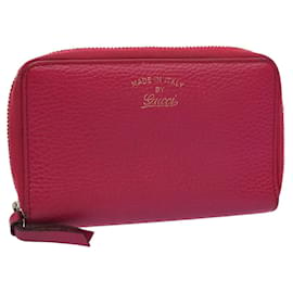 Gucci-GUCCI Swing Wallet Leather Pink 354497 Auth am4913-Pink