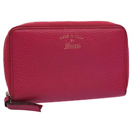 Gucci-GUCCI Swing Portemonnaie Leder Rosa 354497 Auth bin4913-Pink