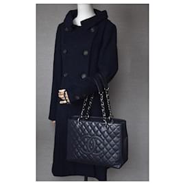 Chanel-Klassische große Einkaufstasche von GST-Marineblau