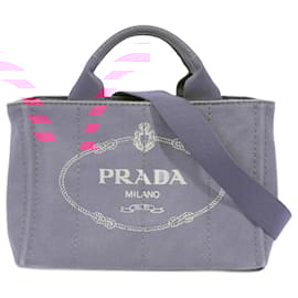Prada-Prada Canapa Tote Pink Canvas Small-Pink