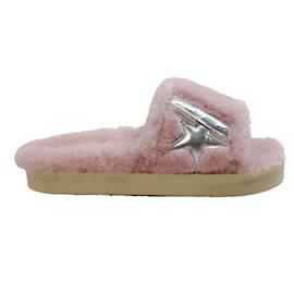 Golden Goose Deluxe Brand-Golden Goose Deluxe Brand Pink / Silver Poolstar Shearling Mules-Pink