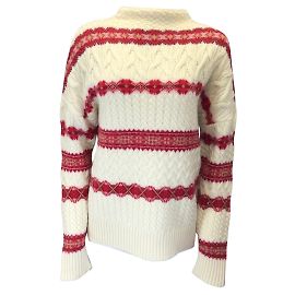 Altuzarra Ivory / Suéter de malha Red Fair Isle Cable Cru
