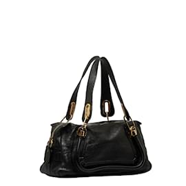 Chloé-Leather Paraty Bag-Black