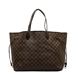 Louis Vuitton-Damier Ebene Neverfull GM N41357-Brown