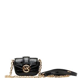 Michael Kors Patent Leather Croc Embossed AirPods Pro Case in Very Good Condition Black