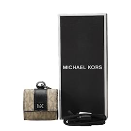 Michael Kors-Étui pour AirPods en toile Michael Kors MK Signature Toile Autre 36F2LGFL08 en bon état-Marron