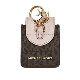 Michael Kors-Porte-désinfectant en toile MK Signature 35T1GGFN5b-Marron