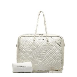 Bolsa quadrada 2WAY em couro Balenciaga Branco