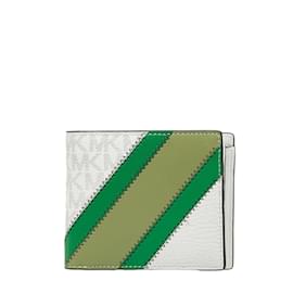 Michael Kors-Cooper Logo Canvas Bifold Wallet 36R3LCOF3U-White