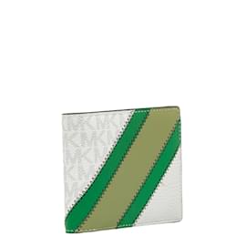 Michael Kors-Bifold-Geldbörse aus Canvas mit Cooper-Logo 36R3LCOF3U-Weiß