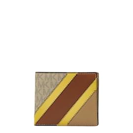 Michael Kors-Cooper Logo Canvas Bifold Wallet 36R3LCOF3U-Brown