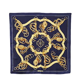 Hermès-Hermes Carre 90 Lift Profile Silk Scarf  Canvas Scarf in Excellent condition-Blue