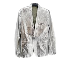 Dior-Dior Homme jackets T.FR 46 Leather-Silvery