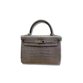 Hermès-HERMES Handtaschen T.  Exotische Leder-Grau