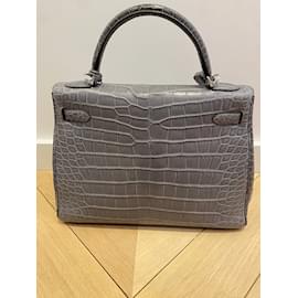 Hermès-HERMES  Handbags T.  Exotic leathers-Grey