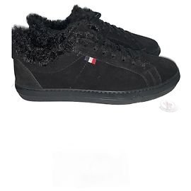 Moncler Black Suede Sneakers Black