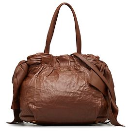 Prada Bolsa Napa Marrom Arco Marrom Marrom