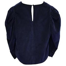 Roseanna-Blusa Sea New York con maniche a sbuffo in velluto blu navy-Blu,Blu navy