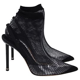 Stivaletti a punta Alexander Wang Caden in pelle scamosciata nera e rete Nero