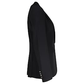 Alexander Mcqueen-Alexander McQueen One Button Leaf Crepe Jacket In Black Viscose-Black