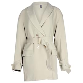 Autre Marque-Dion Lee Cady Cocoon Coat in Light Green Acetate-Green