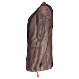 Maison Martin Margiela-Maison Margiela Tuxedo Blazer in Metallic Bronze Polyester-Metallic,Bronze
