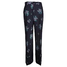 Gucci-Pantalones cortos florales Gucci en algodón azul marino-Azul,Azul marino