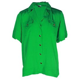 Camicia Ganni Ripstop Kelly in viscosa verde Verde