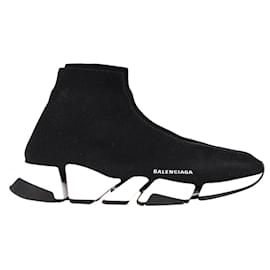 Balenciaga-Balenciaga-Geschwindigkeit 2.0 Gestrickte Sneakers aus schwarzem Polyester-Schwarz